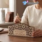 منظم مكتبي خشبي أنيق يحفظ ضرورياتك