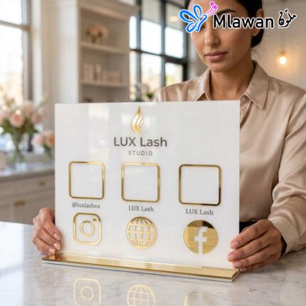 Modern business QR code display stand