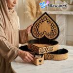 Wooden heart jewelry box romantic gift drawers