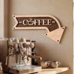 Wooden Coffee Sign Arrow
