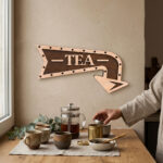 Wooden Arrow TEA Corner Sign