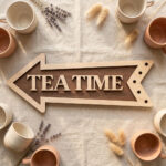 Tea Time Wooden Arrow Sign Kitchen Dining Decor - Image 4