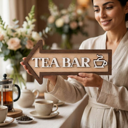 لوحة ديكور زاوية الشاي بفنجان قهوة.