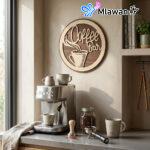 Personalized engraved wooden coffee bar sign gift.