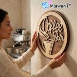 Wooden coffee bar sign