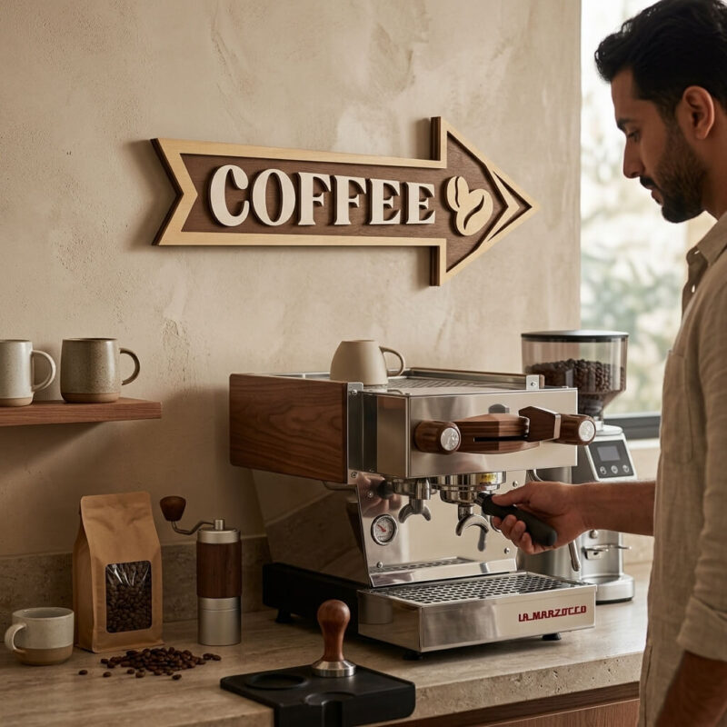 لوحة سهم ديكور ركن القهوة الخشبي للمطبخ