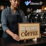 Rustic 3D Coffee Sign