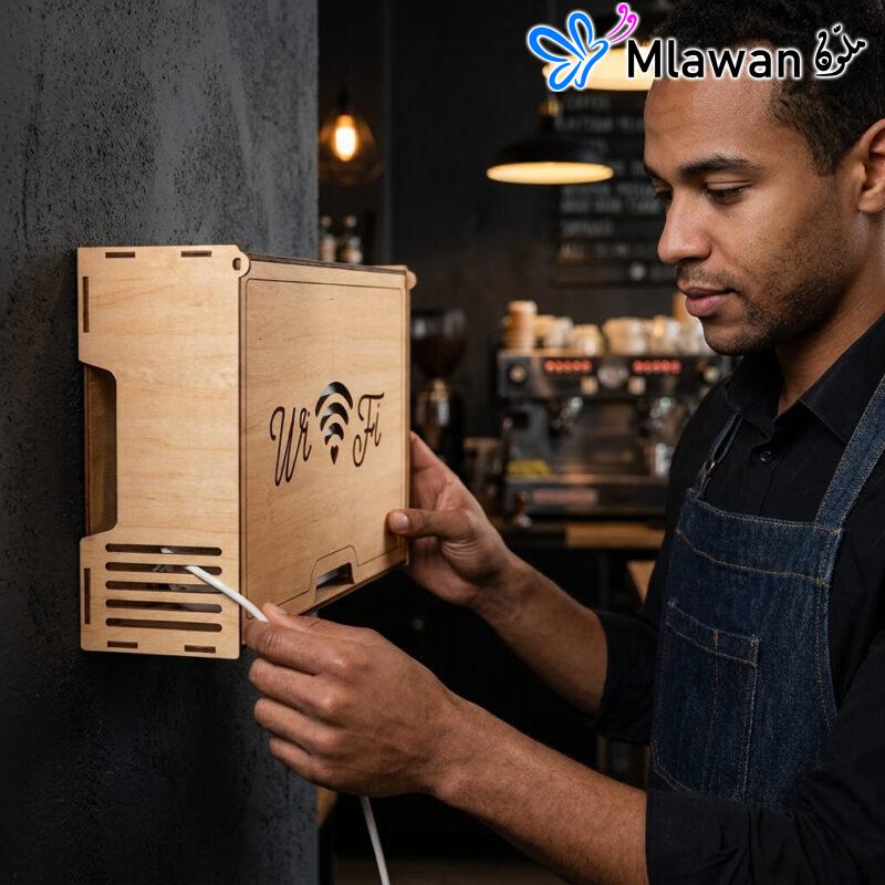 Wooden router box tidy