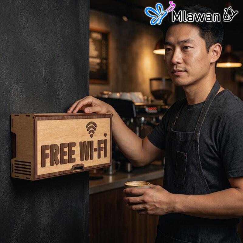 Wooden Wi-Fi Router Decor