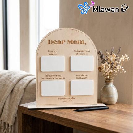 Personalized Dear Mom Wooden Note Board