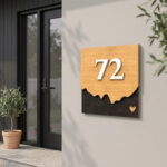 Modern Wood House Number