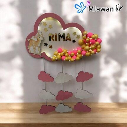 Cloud-shaped wall decor with soft LED light for nursery.