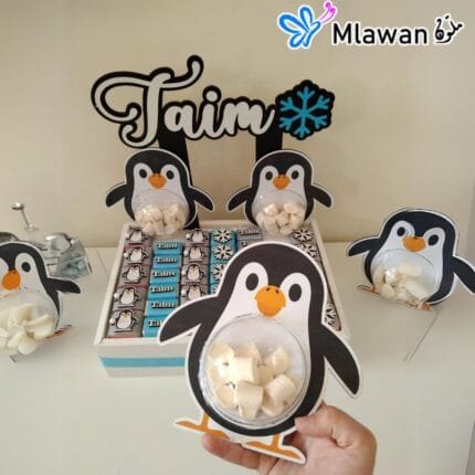Customized Penguin-Themed Chocolate Box for Festive Occasions