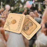 Luxurious personalized wooden wedding rings box