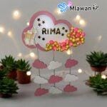Cloud wall light for nursery with custom name.