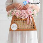 Rustic 3D flower basket purse gifts