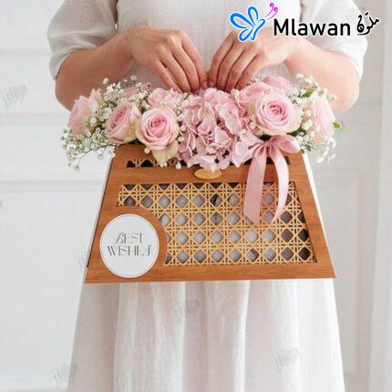 Rustic 3D flower basket purse gifts