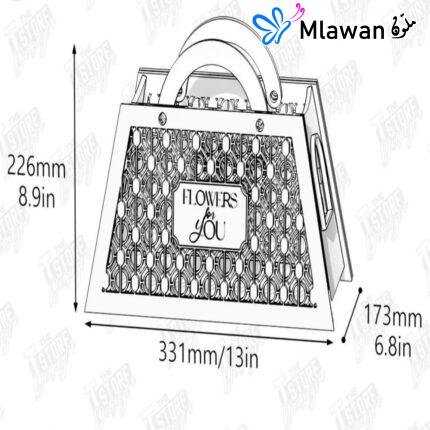 Rustic 3D flower basketHandcrafted purse flower holder - 3d Flower basket - purse flowers holder svg - flower box - gift boxes - rustic flower holder - mother's day - wedding - Valentines