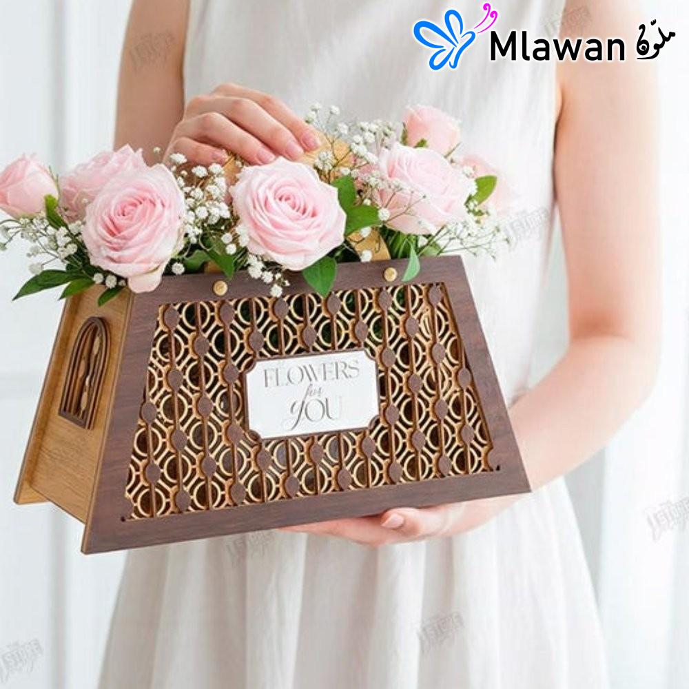 ASNE002-1.jpg Flower Purse Basket Holder Gift BoxMother's Day flower purse giftValentines wedding flower basket holder