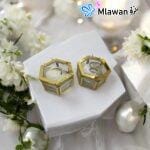 Modern hexagon acrylic ring holder for engagement or wedding rings