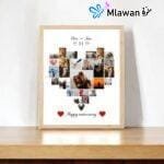 Heart-shaped photo collage as a romantic gift idea