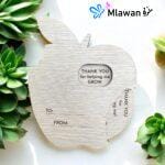 Red spinning apple gift with teacher and student name customization