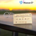 Clear acrylic Teacher Day Keychain with "Spotify Code" for custom song