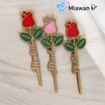 Wooden Rose with Name Engraved Available in Red, Pink and Yellow Color Best For Teachers Day Valentine Wedding and Graduation *** 3 pieces - Image 2