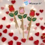 Wooden Rose with Name Engraved Available in Red, Pink and Yellow Color Best For Teachers Day Valentine Wedding and Graduation *** 3 pieces - Image 3