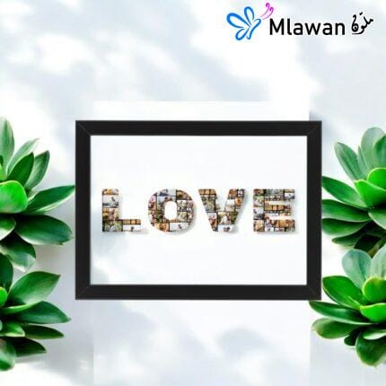 Personalized love photo collage frame for anniversaries and weddings