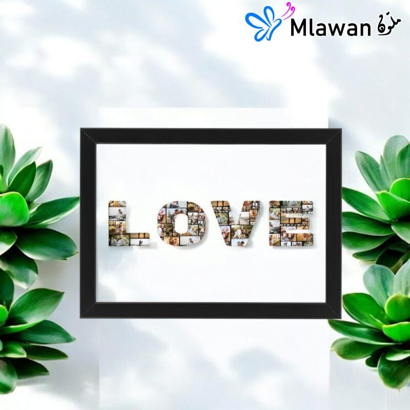 Personalized love photo collage frame for anniversaries and weddings