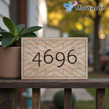 Modern Elegant House Door Number Sign displays numbered home address.