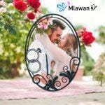 wooden wedding photo frame with ring design