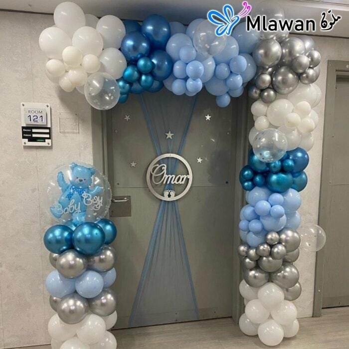 newborn baby boy hospital room door decoration with custom name sign