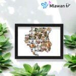 Custom Saudi Arabia map photo collage frame showcasing cherished memories