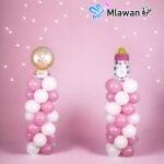 baby balloon column for baby shower and welcome events