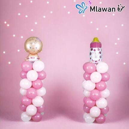 baby balloon column for baby shower and welcome events